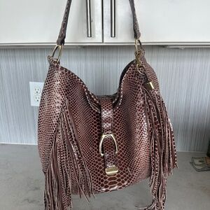 G.I.L.I fringe leather textured snake python